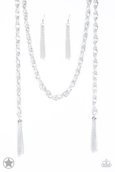 Paparazzi Blockbuster Necklace - SCARFed for Attention - Silver (BB041)