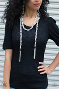 Paparazzi Blockbuster Necklace - SCARFed for Attention - Silver (BB041)