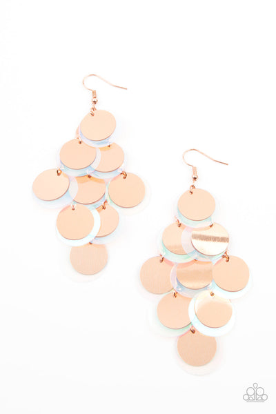 Sequin Seeker - Copper Paparazzi Earrings
