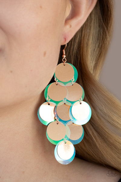 Sequin Seeker - Copper Paparazzi Earrings