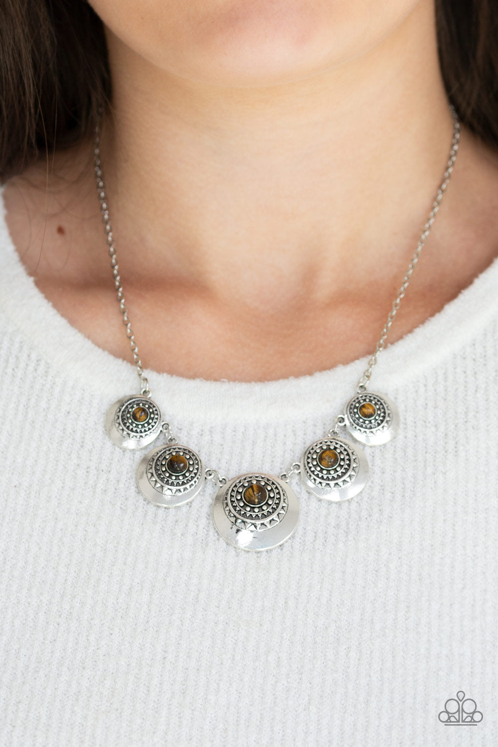 Solar Beam - Brown-Paparazzi Necklace (PZ-1439)