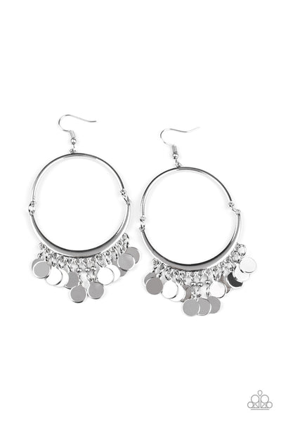Speed of SPOTLIGHT - Silver Paparazzi Earrings (#2012)
