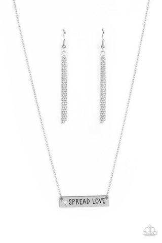 Spread Love - Silver Paparazzi Necklace (#4181)