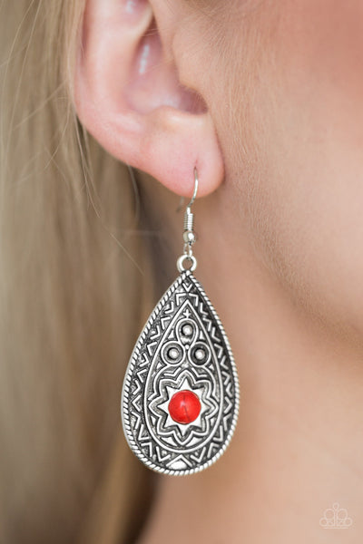 Paparazzi Earrings - Summer Sol - Red (PZ-5511)