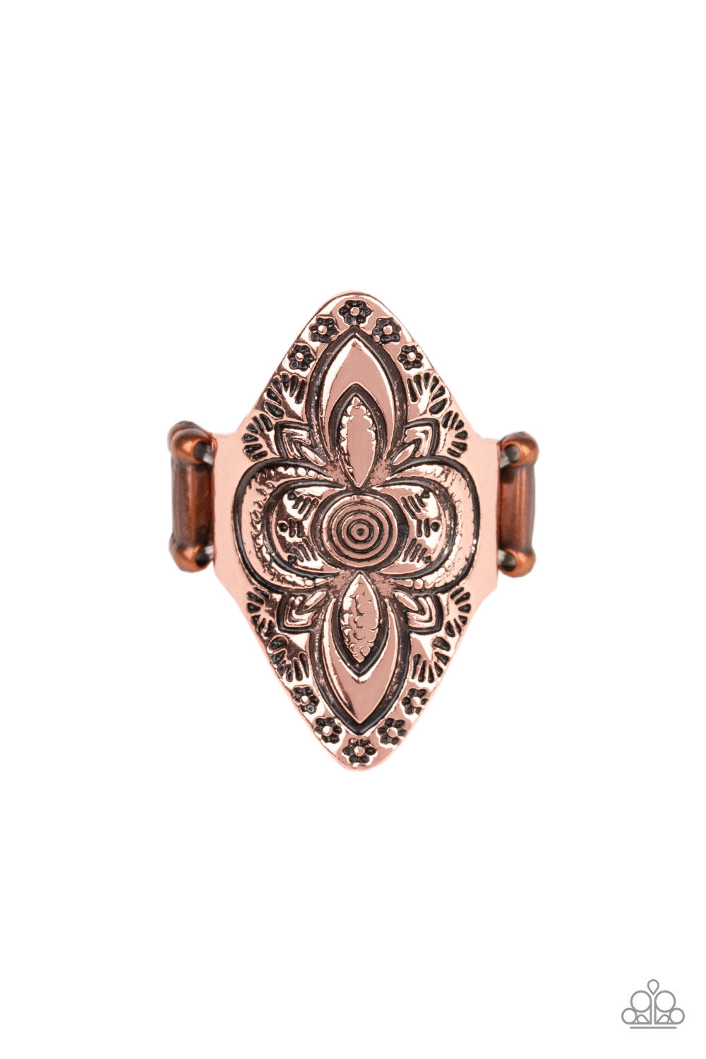 Paparazzi Thick Flex Back Ring - Tahiti Trek - Copper
