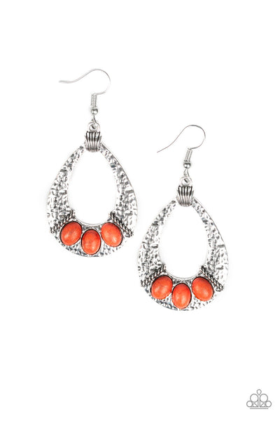 Terra Terrific - Orange-Paparazzi Earrings (#1109)