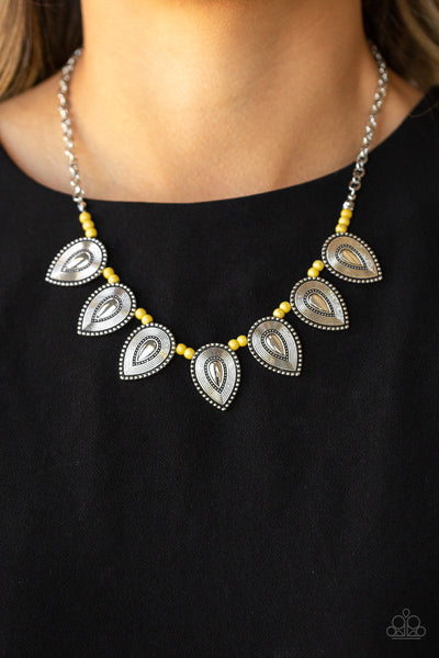 Paparazzi Short Necklace - Terra Trailblazer - Yellow (PZ-745)