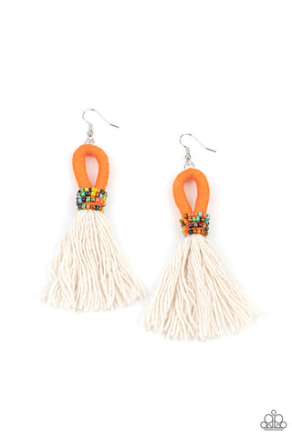 The Dustup - Orange Paparazzi Earrings