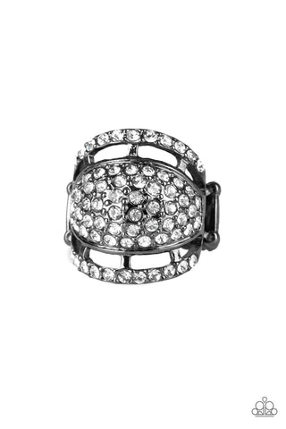 Paparazzi Thick Flex Back Ring - The Seven-FIGURE Itch - Black (R058)