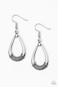 Trending Texture - Silver-Paparazzi Earrings (PZ-993)