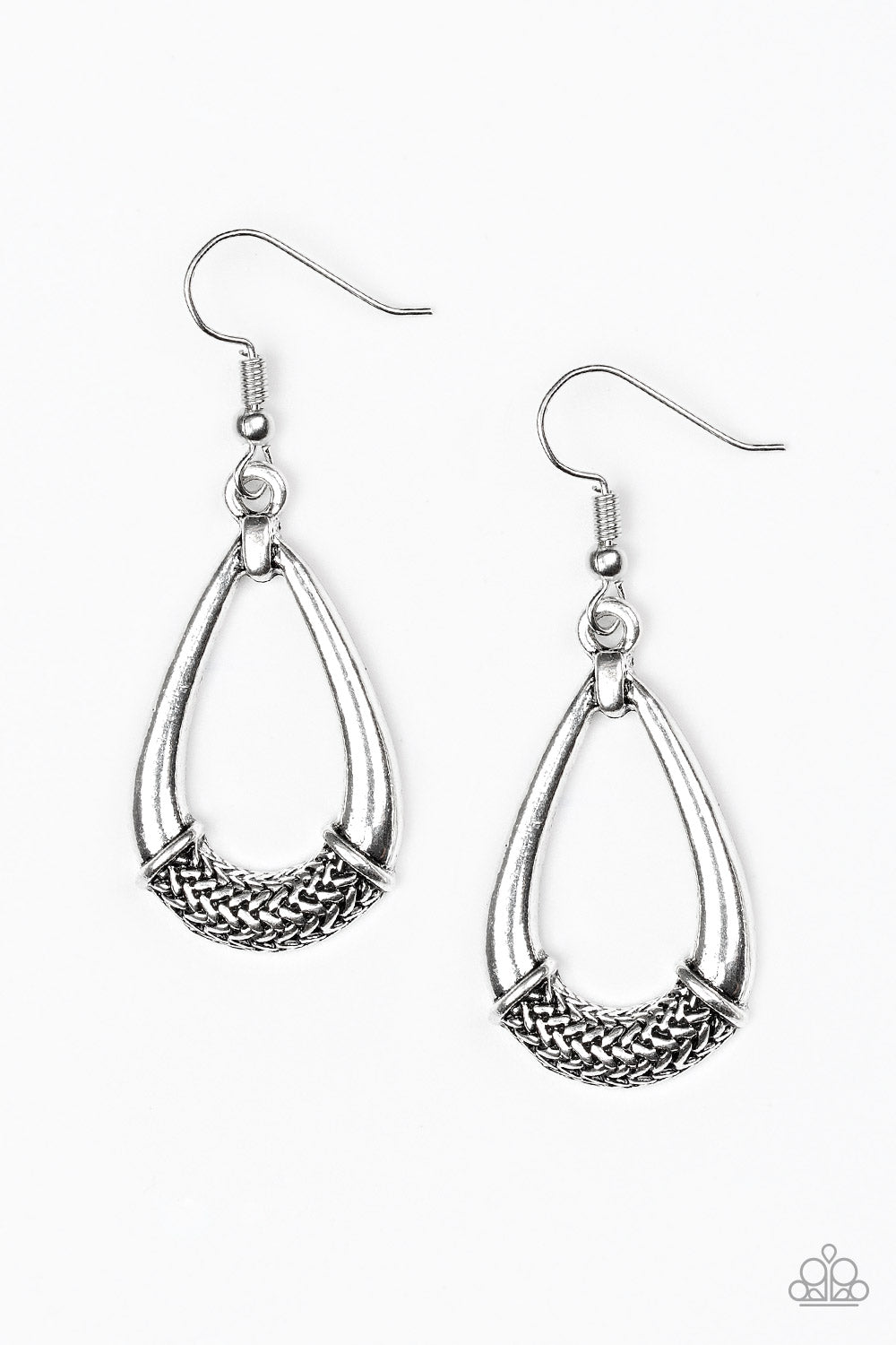 Trending Texture - Silver-Paparazzi Earrings (#993)