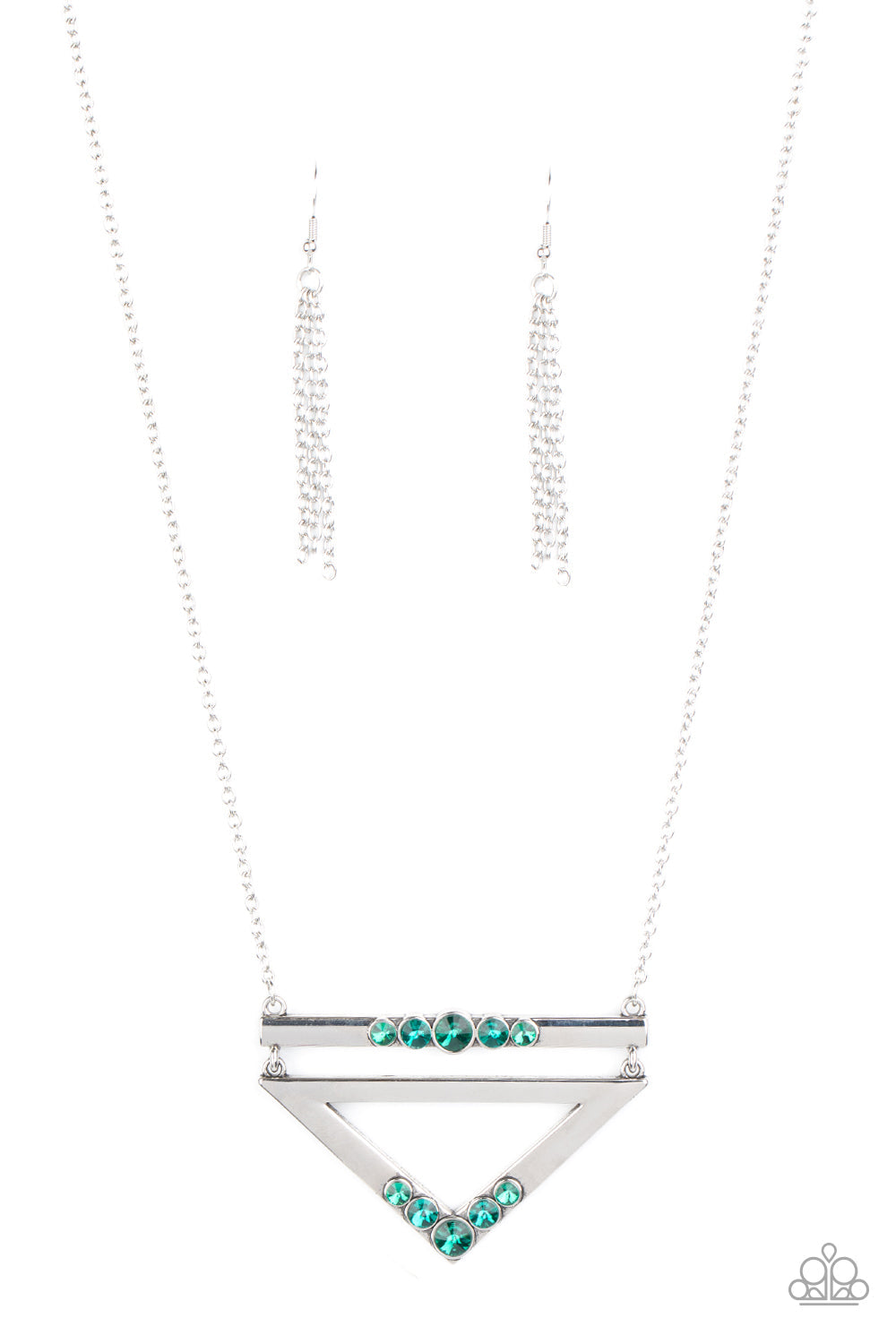 Triangulated Twinkle - Green Paparazzi Necklace (#2095)