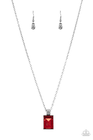 Understated Dazzle - Red Paparazzi Necklace (PZ-1094)