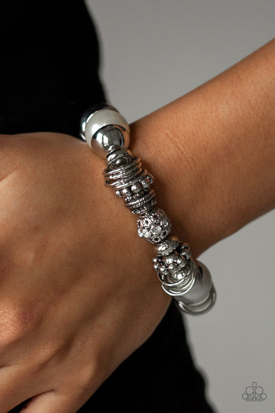 Uptown Tease - White-Paparazzi Bracelet
