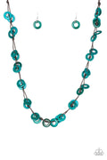 Waikiki Winds - Blue-Paparazzi Necklace (PZ-1170)