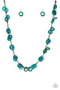 Waikiki Winds - Blue-Paparazzi Necklace (#1170)