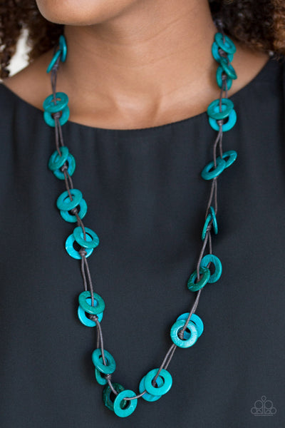 Waikiki Winds - Blue-Paparazzi Necklace (#1170)