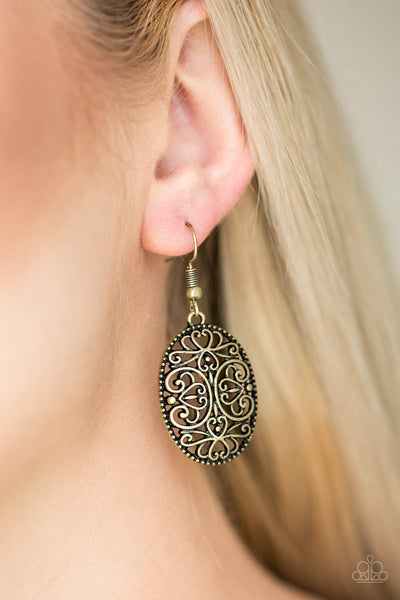 Paparazzi Fishhook Earrings - Wistfully Whimsical - Brass (PZ-447)