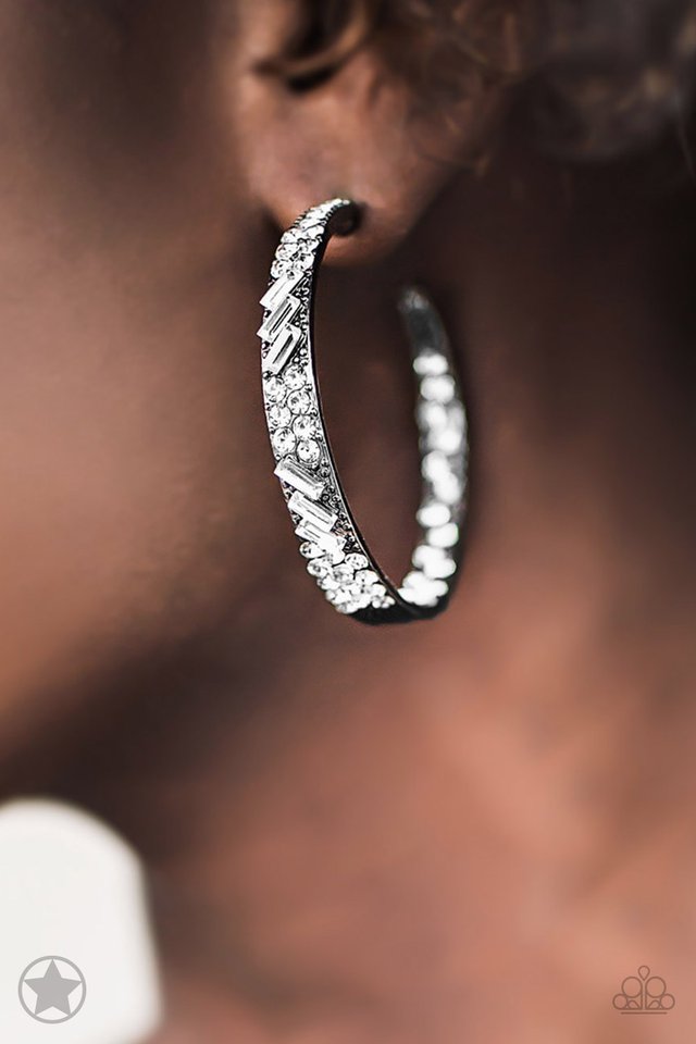 Paparazzi Blockbuster Earrings - GLITZY By Association - Gun Metal