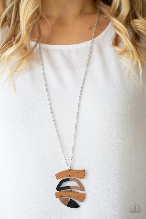 A WOODWORK In Progress - Black Paparazzi Necklace (#4250)