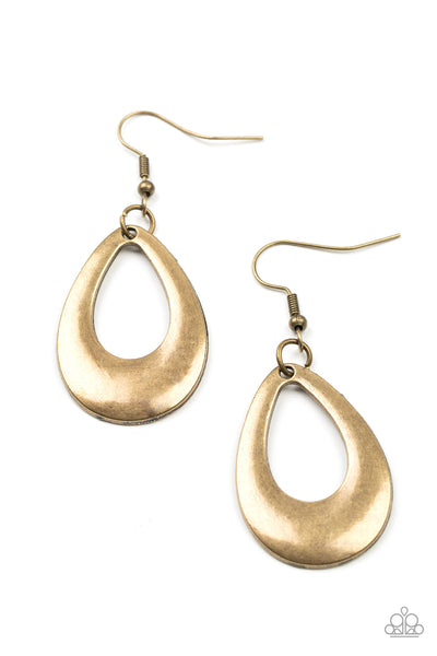 All Allure, All The Time - Brass Paparazzi Earrings (#4433)