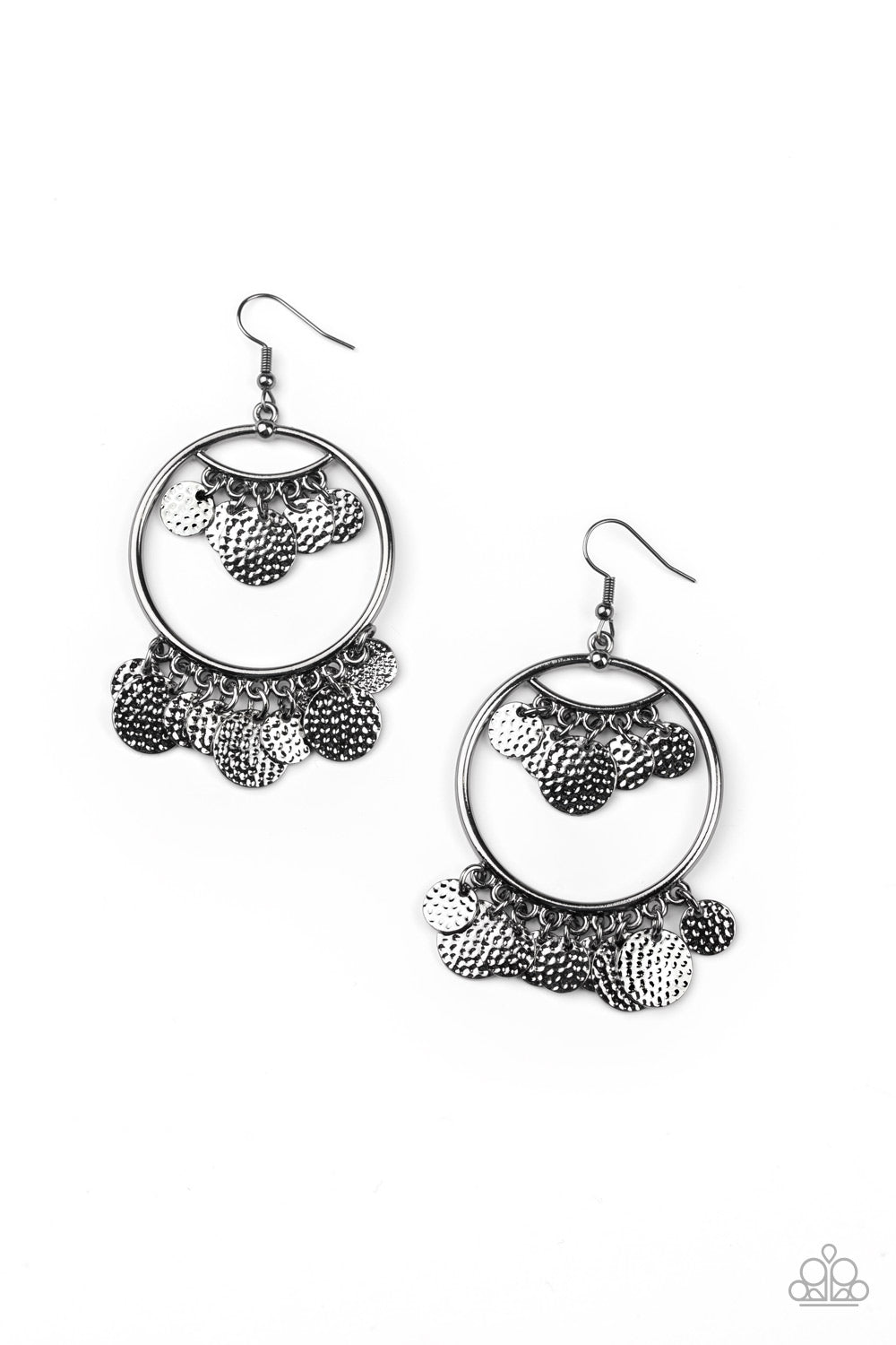 Paparazzi Earrings - All-CHIME High - Black (PZ-341)