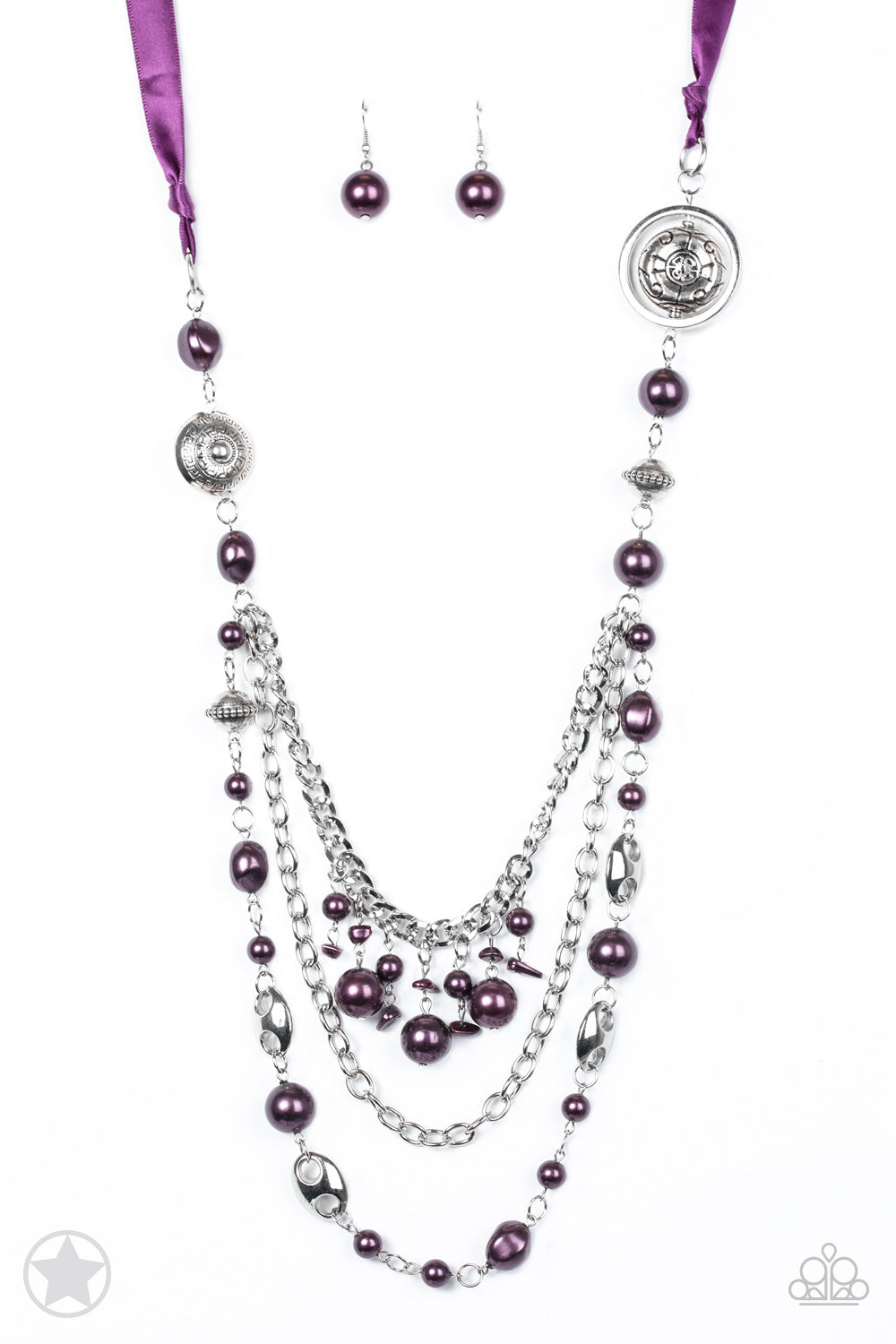 Paparazzi Blockbuster Necklace - All The Trimmings - Purple (BB031)