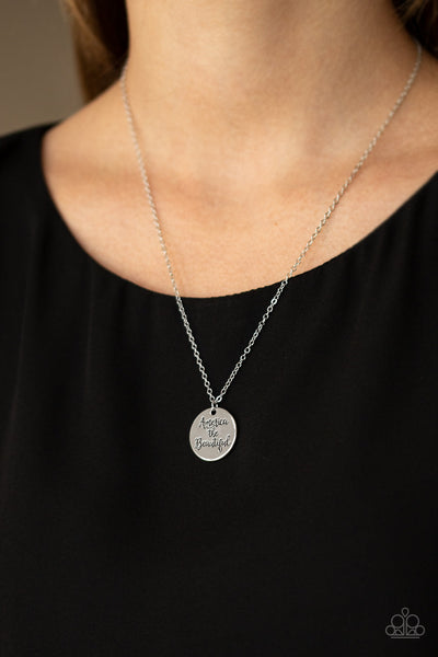 Paparazzi Necklace - America The Beautiful - Silver (#218)