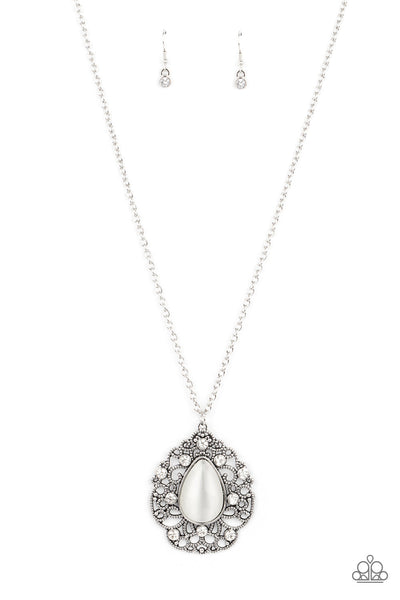 Bewitched Beam - White Paparazzi Necklace