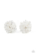 Bunches of Bubbly - White Paparazzi Earrings (PZ-3341)