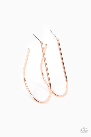 City Curves - Copper Paparazzi Earrings (PZ-031)