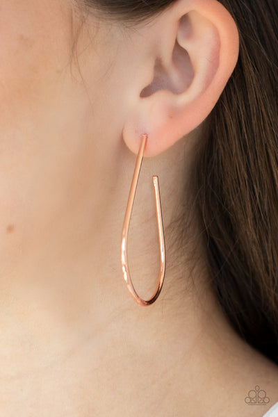 City Curves - Copper Paparazzi Earrings (PZ-031)