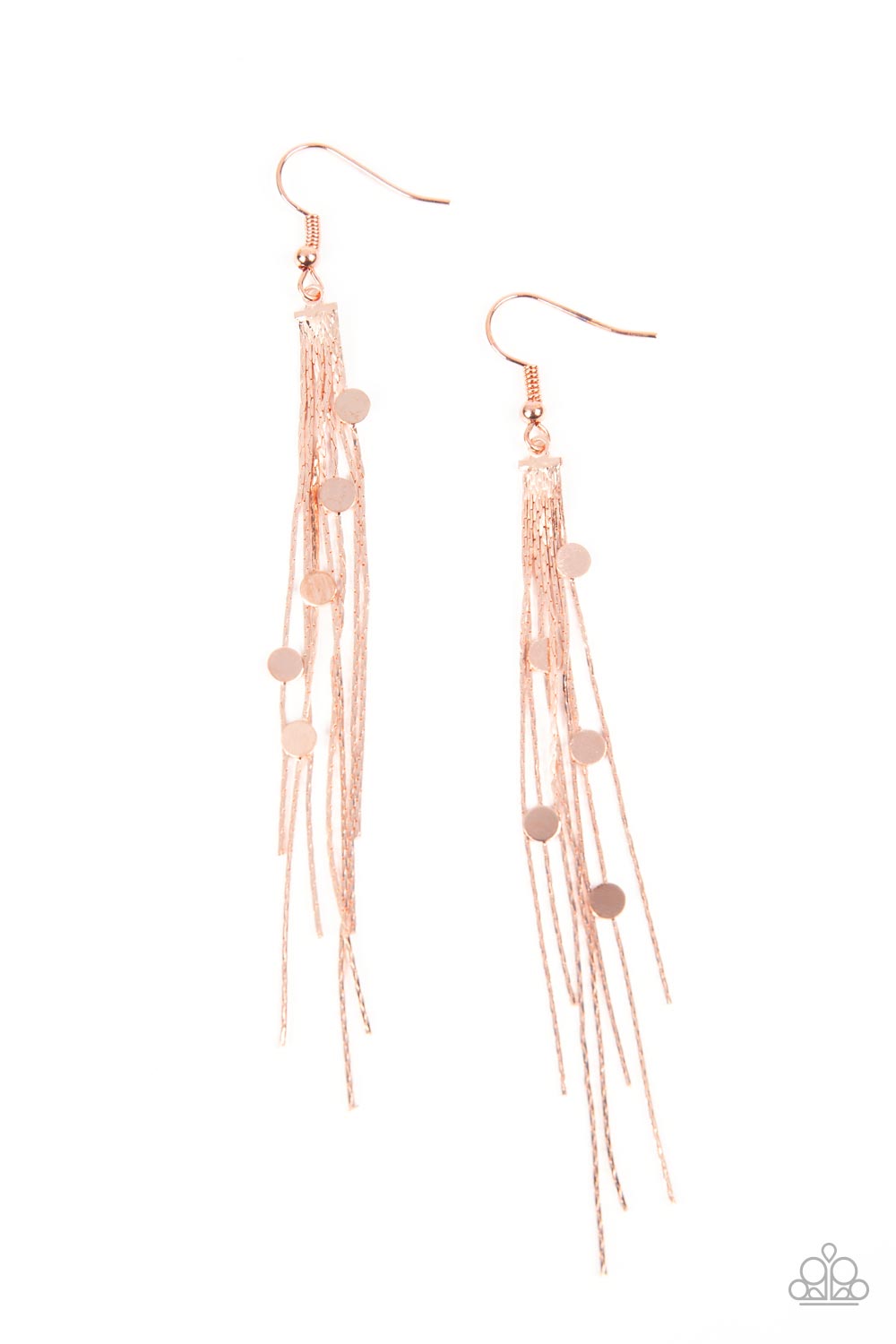 Cosmic Cascade - Copper Paparazzi Earrings (#3317)