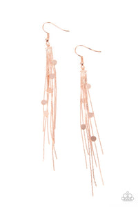 Cosmic Cascade - Copper Paparazzi Earrings (#3317)