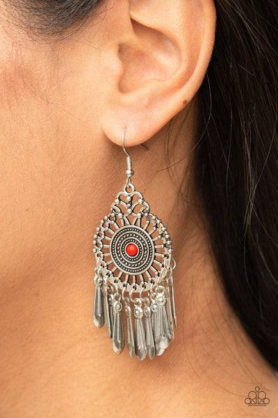 Dream a Little DREAMCATCHER - Red Paparazzi Earrings