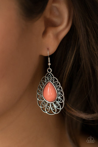 Dream STAYCATION - Orange Paparazzi Earrings
