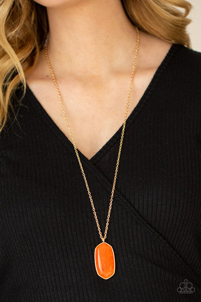 Elemental Elegance - Orange Paparazzi Necklace