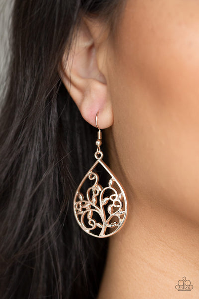 Paparazzi Earrings - Enchanted Vines - Rose Gold (#350)