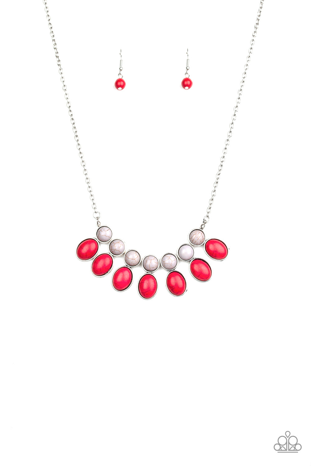 Environmental Impact - Red-Paparazzi Necklace (#1425)