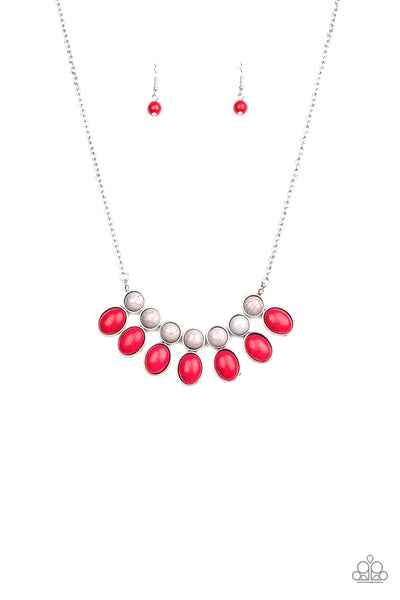 Environmental Impact - Red-Paparazzi Necklace (#1425)