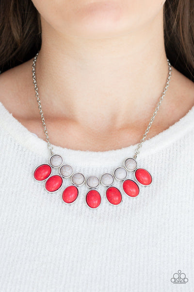 Environmental Impact - Red-Paparazzi Necklace (#1425)