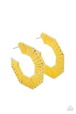 Fabulously Fiesta - Yellow Paparazzi Earrings