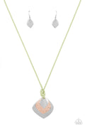 Face The ARTIFACTS - Green Paparazzi Necklace (PZ-851)