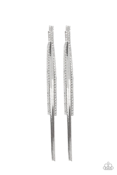 Paparazzi Post Earrings - Flavor of the SLEEK - White (#108)