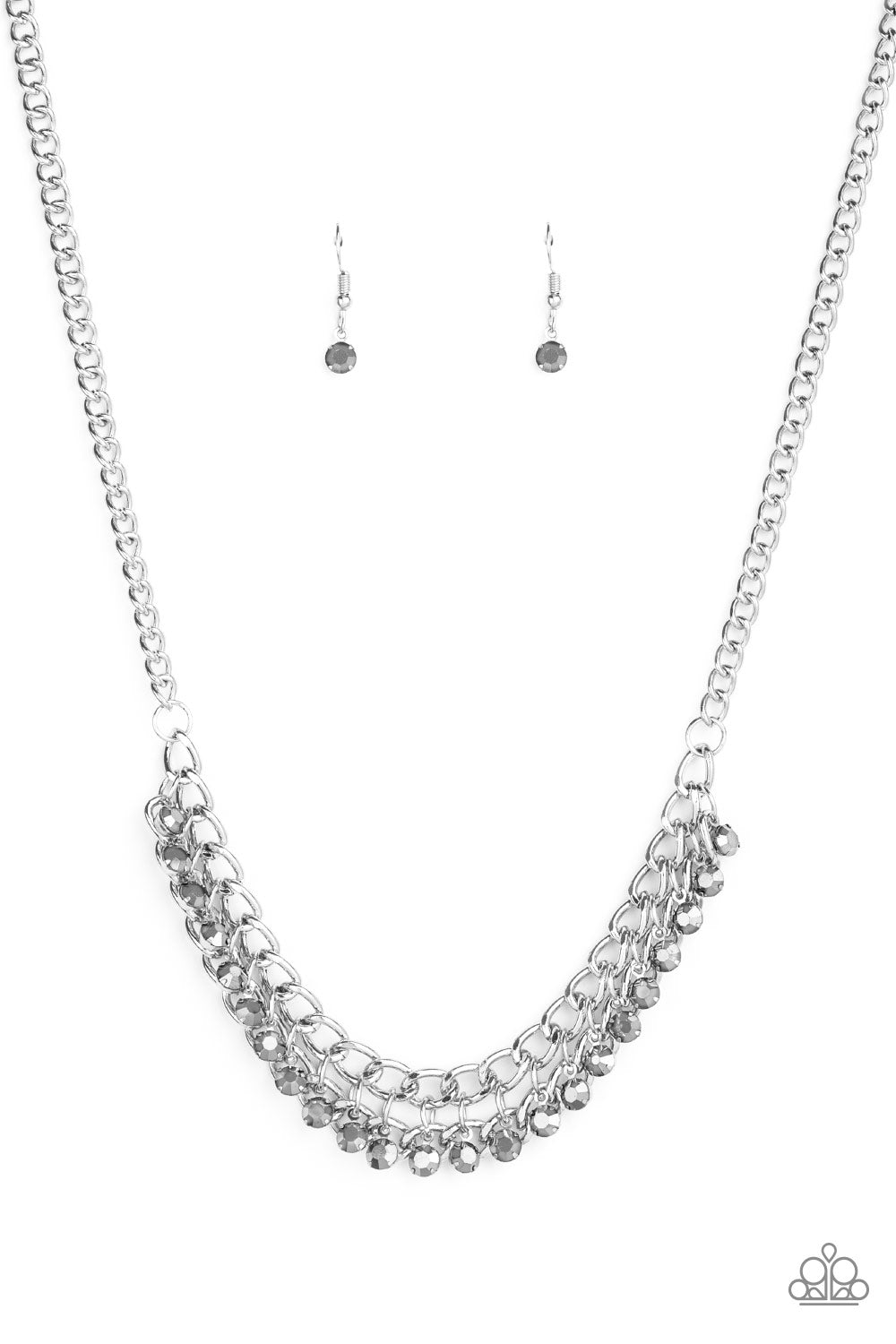 Paparazzi Short Necklace - Glow and Grind - Silver (PZ-040)