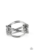 Hautely Hammered - Black Paparazzi Bracelet (PZ-1027)