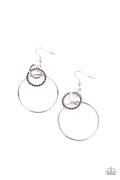 In An Orderly Fashion - Purple Paparazzi Earrings (#2649)