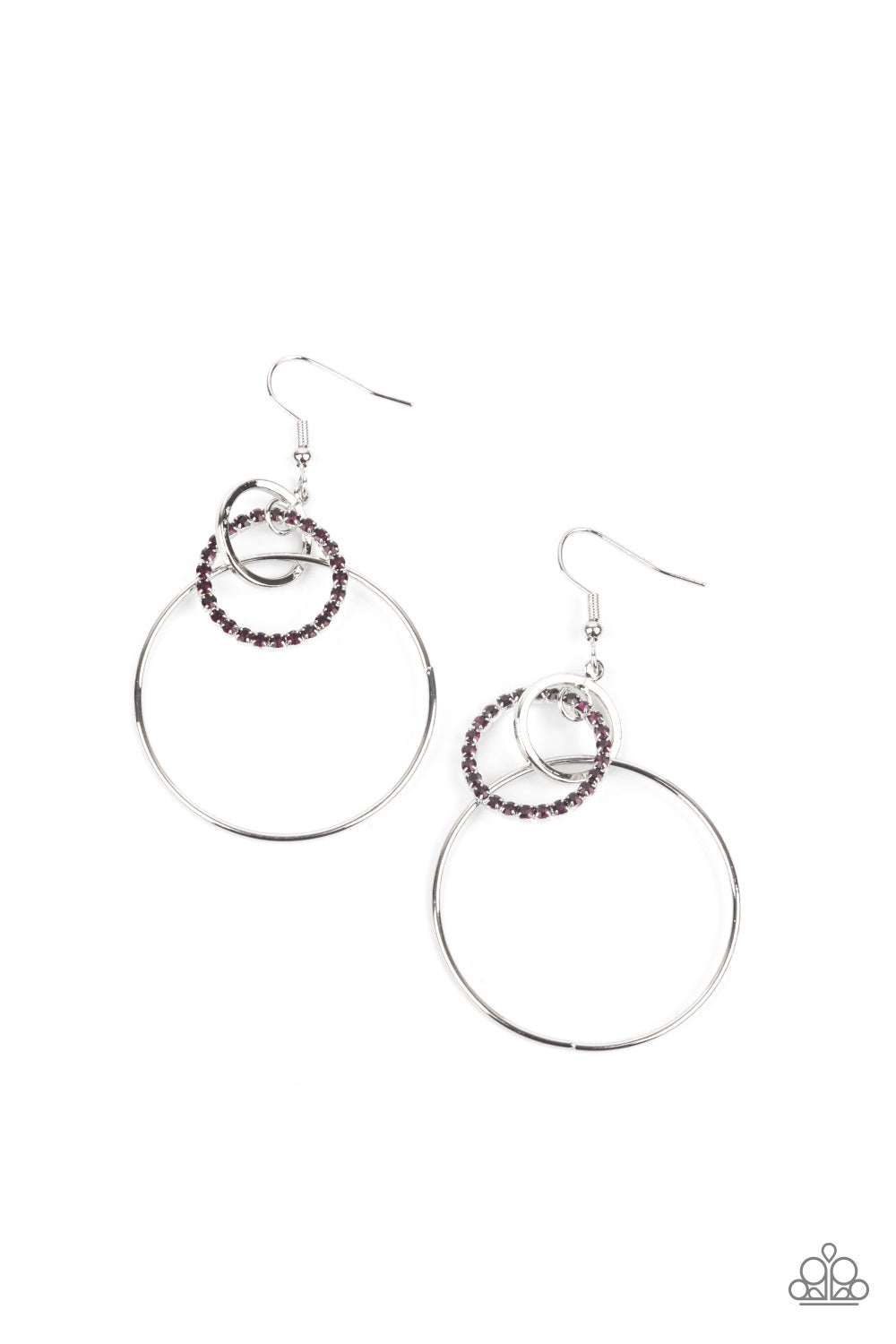 In An Orderly Fashion - Purple Paparazzi Earrings (#2649)