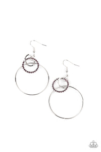 In An Orderly Fashion - Purple Paparazzi Earrings (#2649)