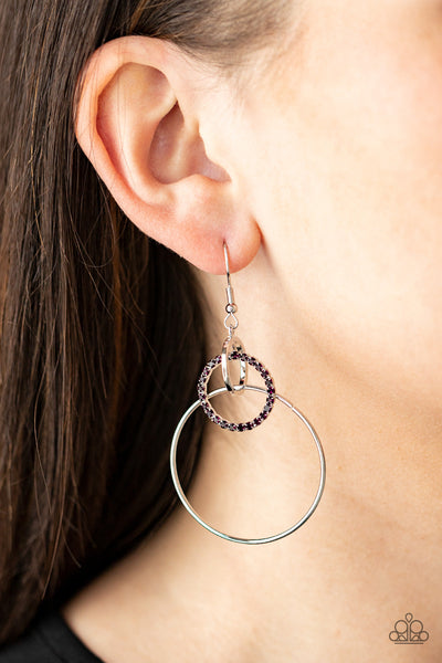 In An Orderly Fashion - Purple Paparazzi Earrings (#2649)
